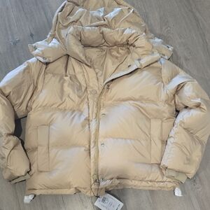 Coach Tan Puffer Jacket